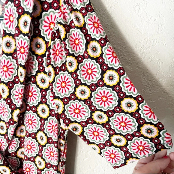 Boden Dress Women's 8 Fixed Wrap Opulent Daisy Jersey Knit Hippie Boho Career - Picture 5 of 9